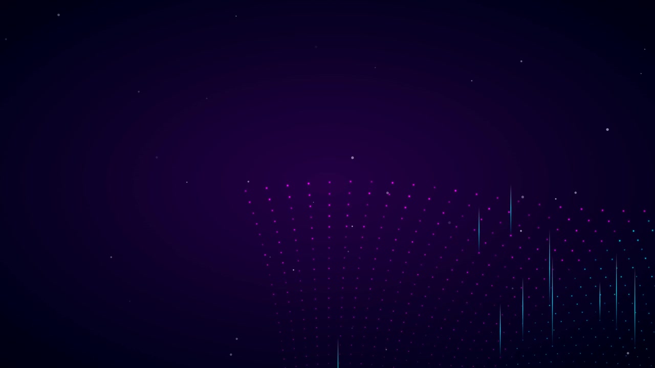 Abstract Digital Background with Pulsing Light Particles and Vertical Lines