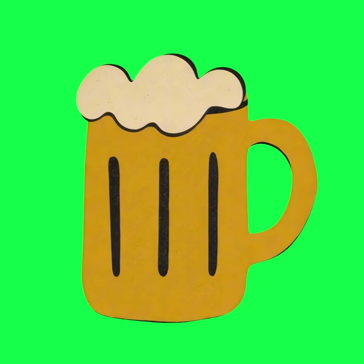 Animated Illustration of a Beer Mug Filling with Foam