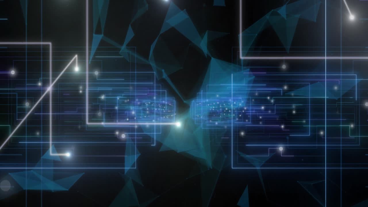 어두운 배경에서 데이터 처리의 애니메이션