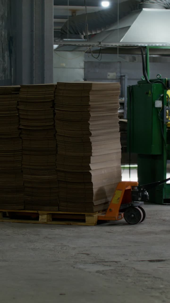 Cardboard Boxes Stacked on Pallets in a Warehouse