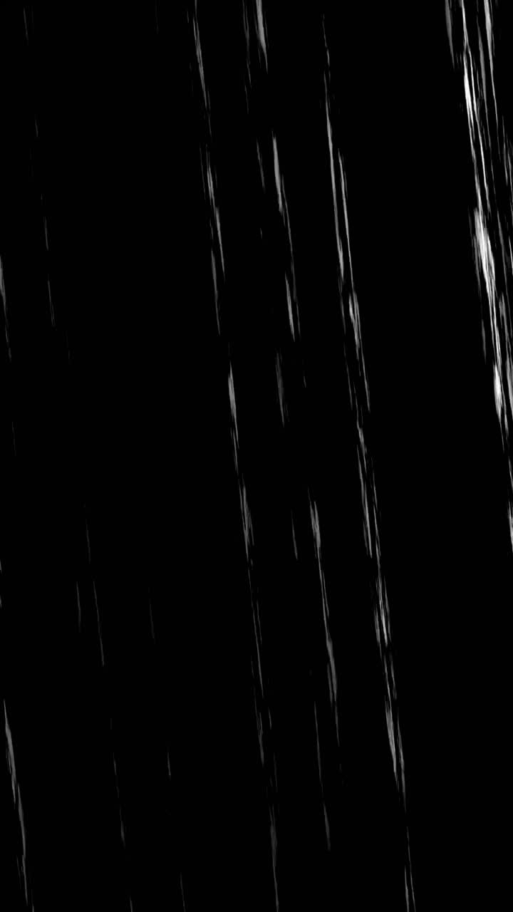 Vertical rain-like static noise with long, streaking white lines falling diagonally, creating a heavy digital storm effect