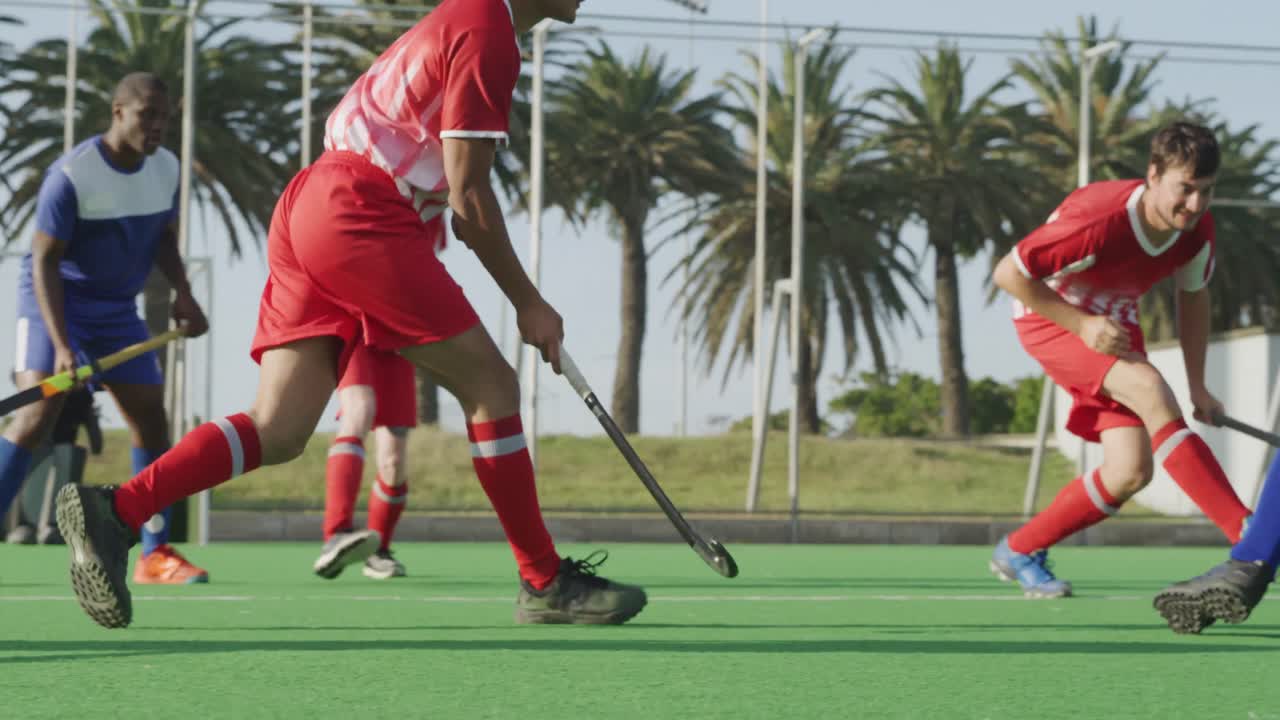 경기 도중 하키 선수 들