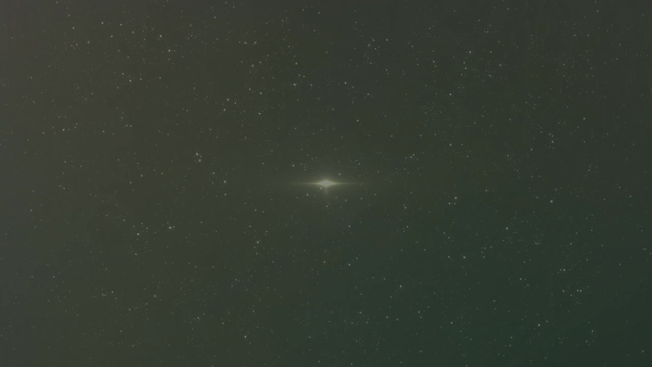 Animation of light spots and circles over black background
