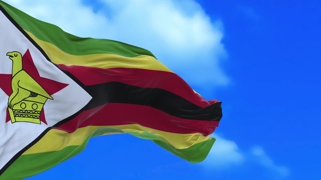Loop continuo della bandiera dello Zimbabwe.