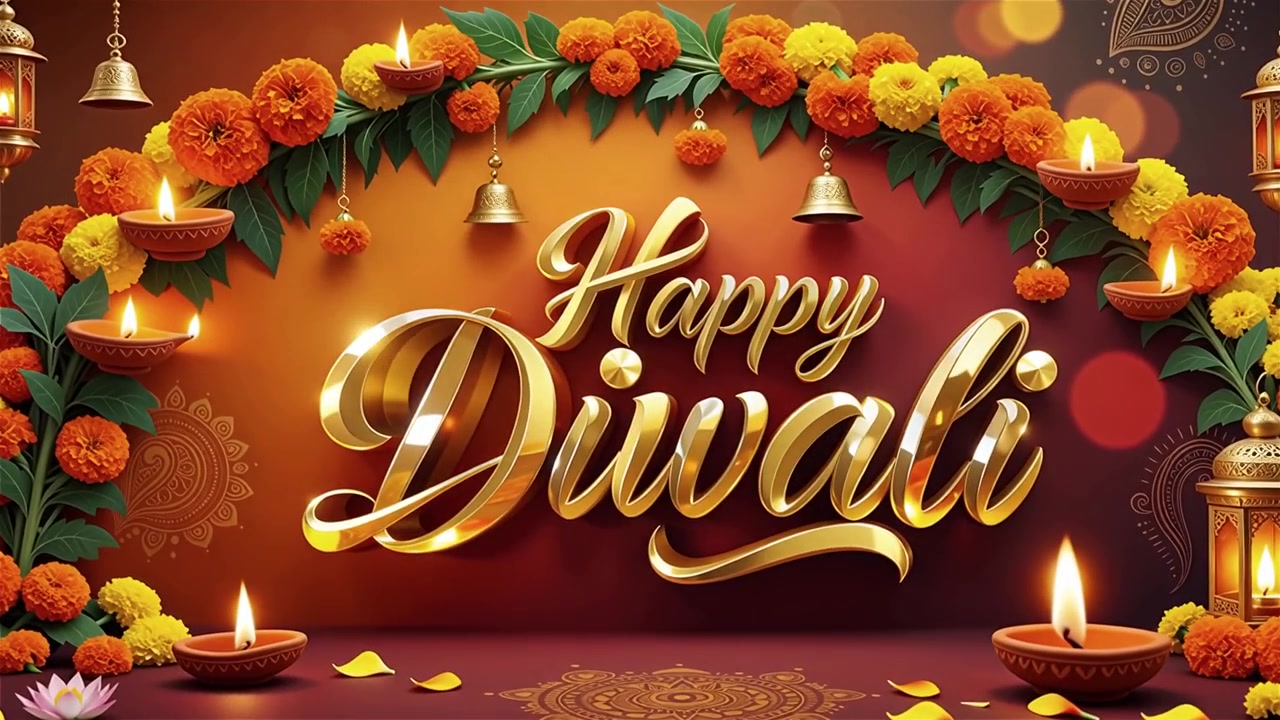 Sfondo felice per Diwali con lampade Diya