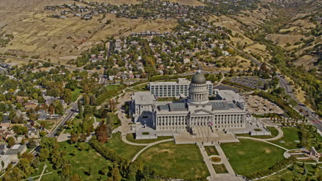 salt lake city utah aerial v52 establishing shot drone flyover state capitol building capturing residential houses in the hillside neighborhoods - shot with inspire 2, x7 camera - october 2021