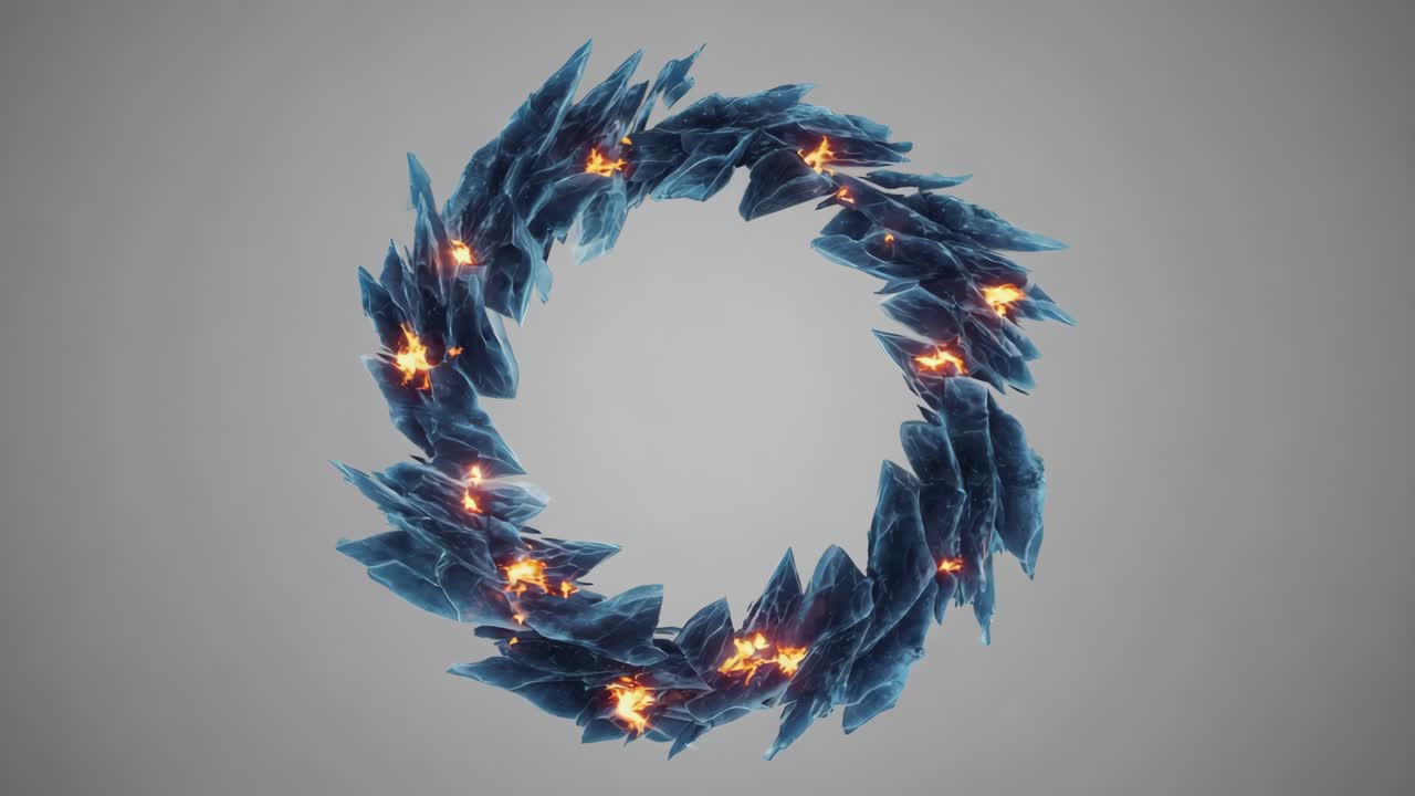 Abstract Ice and Fire Crystal Ring