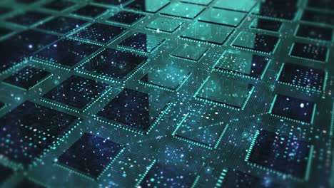 cerrar la placa de circuitos de alta tecnología. tecnología futurista. bucle perfecto