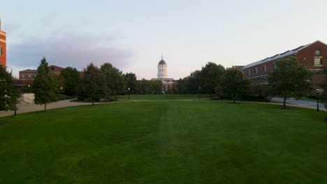 Jesse-Hall-Building-for-University-of-Missouri-on-Mizzou-Campus---Aerial-Approaching-Drone-View