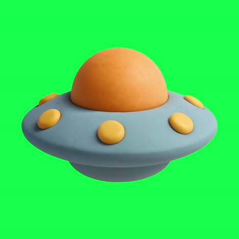 colorful toy spaceship design animation, transparent 4k video, green screen