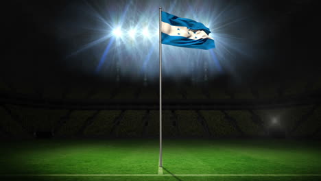 honduras national flag waving on flagpole