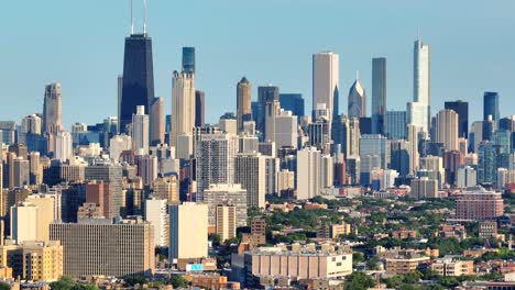 Chicago,-Illinois-Horizonte-Visto-Desde-El-Lado-Norte-De-La-Ciudad