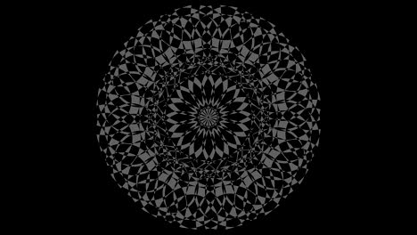 graphic object in black and white with stroboscopic and hypnotic effect, which rotates clockwise decreasing the size from full screen to disappearing in the center, in 16: 9 video format