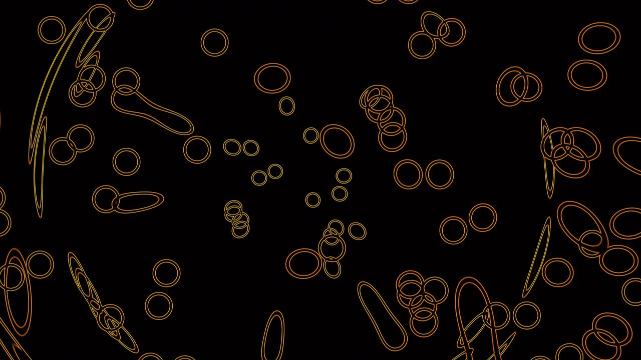 animación digital abstracta que se asemeja a una vista microscópica de células alienígenas conectando y desconectando en movimiento continuo