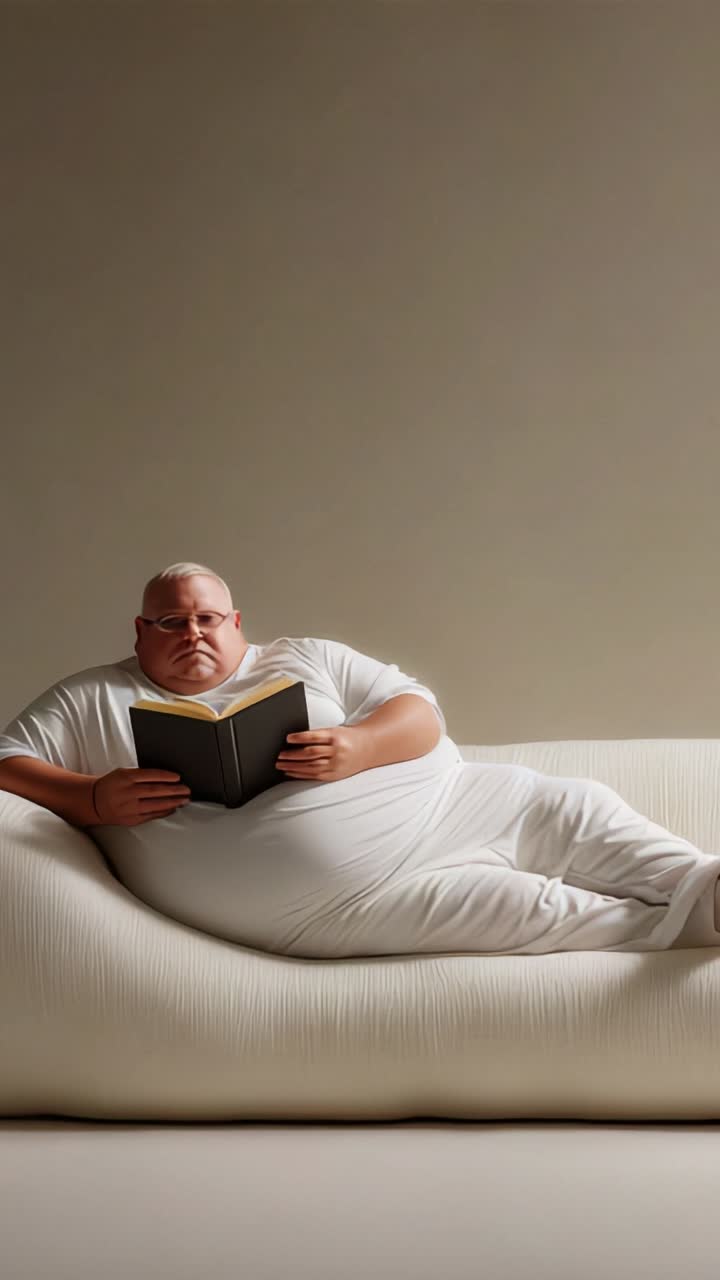 A Relaxed Individual Engrossed in Reading While Comfortably Reclining on a Cushion Sofa, Capturing a Moment of Leisure and Contemplation in Soft Lighting