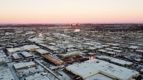 Winter-Flyover:-Canadian-Oil-and-Gas-Industrial-Landscape-Covered-in-Snow