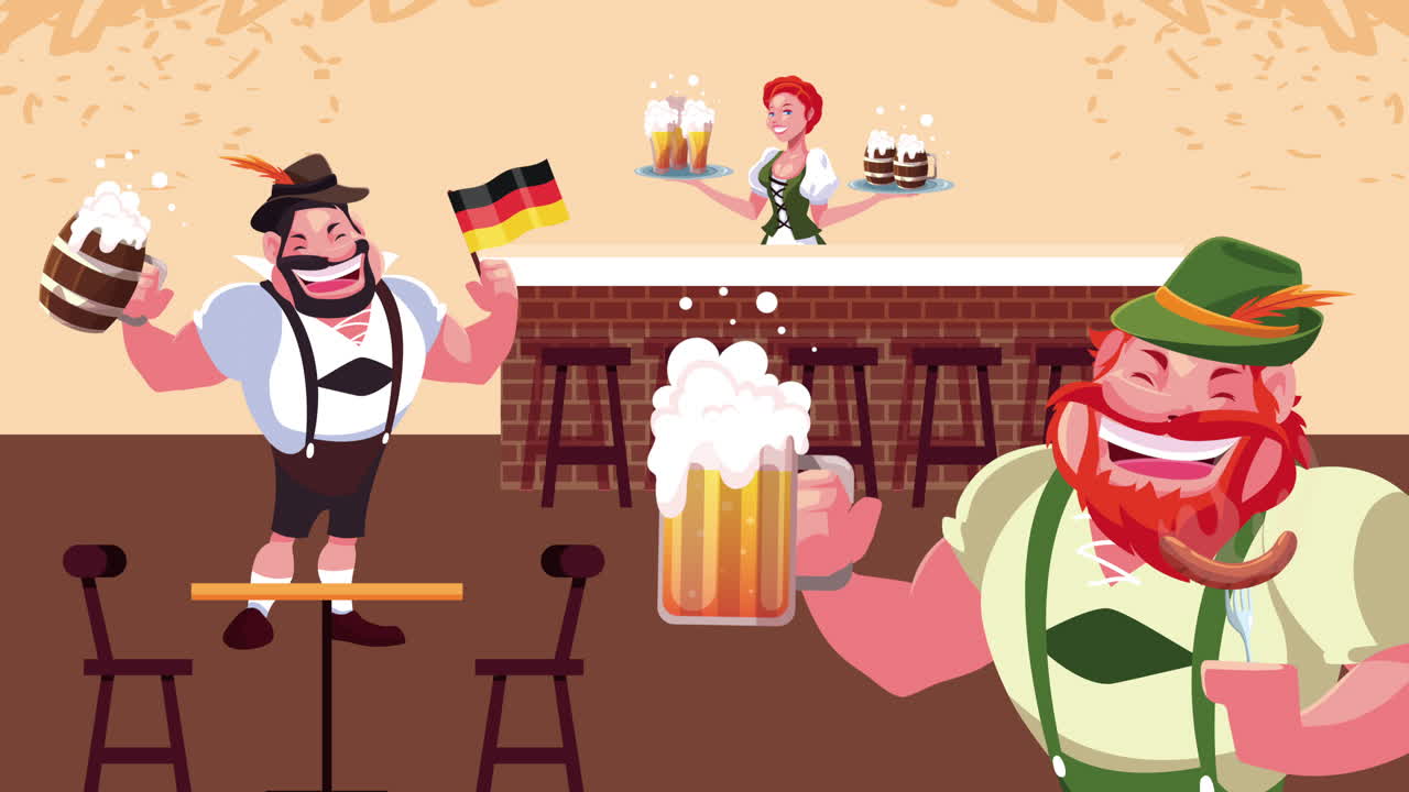 celebração do oktoberfest num jardim de cerveja tradicional alemão