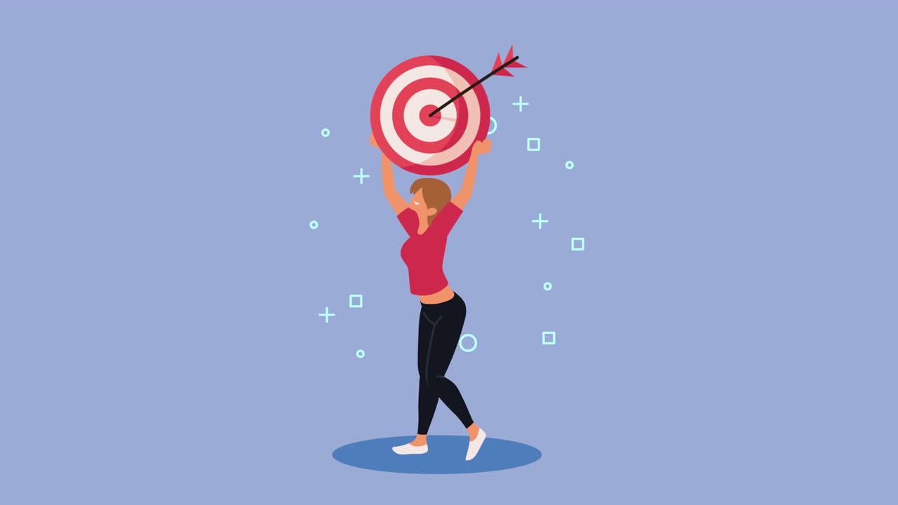 Woman Holding a Target with Arrow