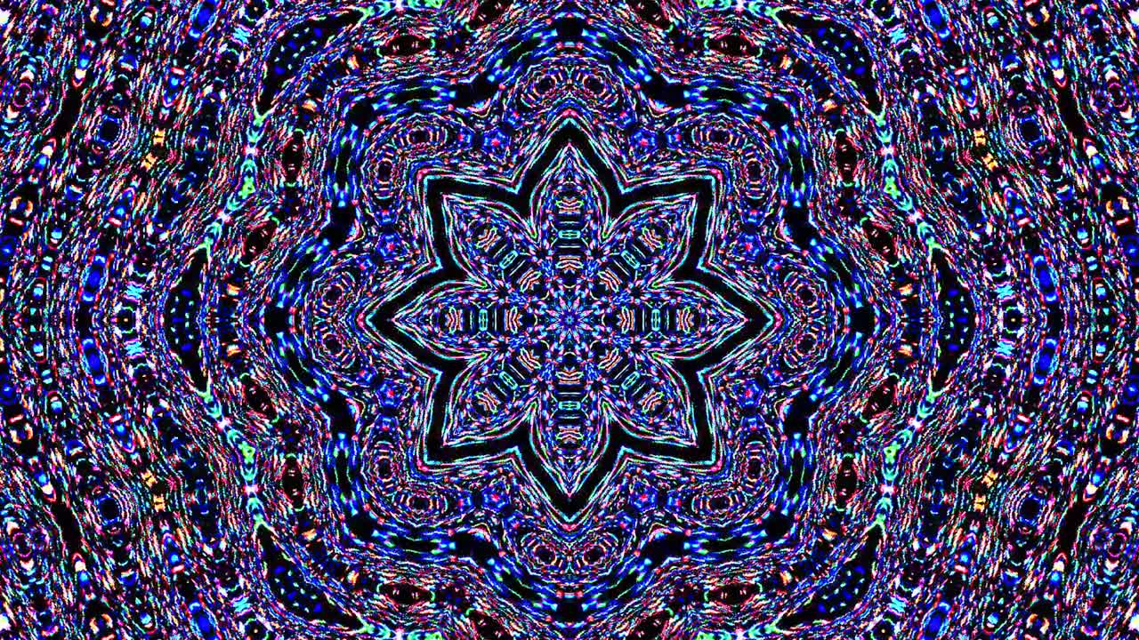 abstract caleidoscopio brillante hermosa línea roja azul movimiento suave con movimiento de luz brillante