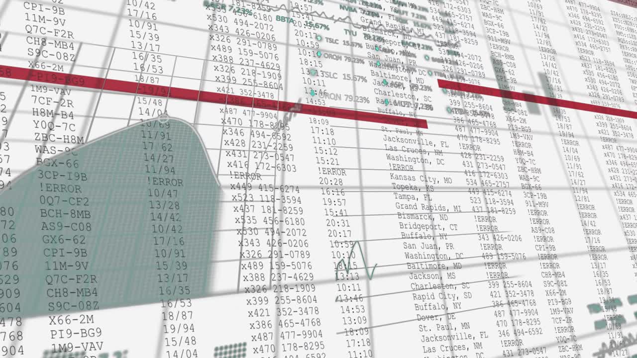 Animation of data processing over white background