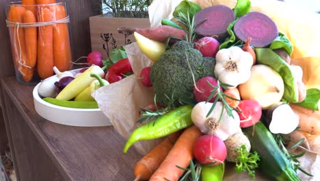 vegetables arranged like a flower bouquet, bright, fresh, healthy, creative gift idea