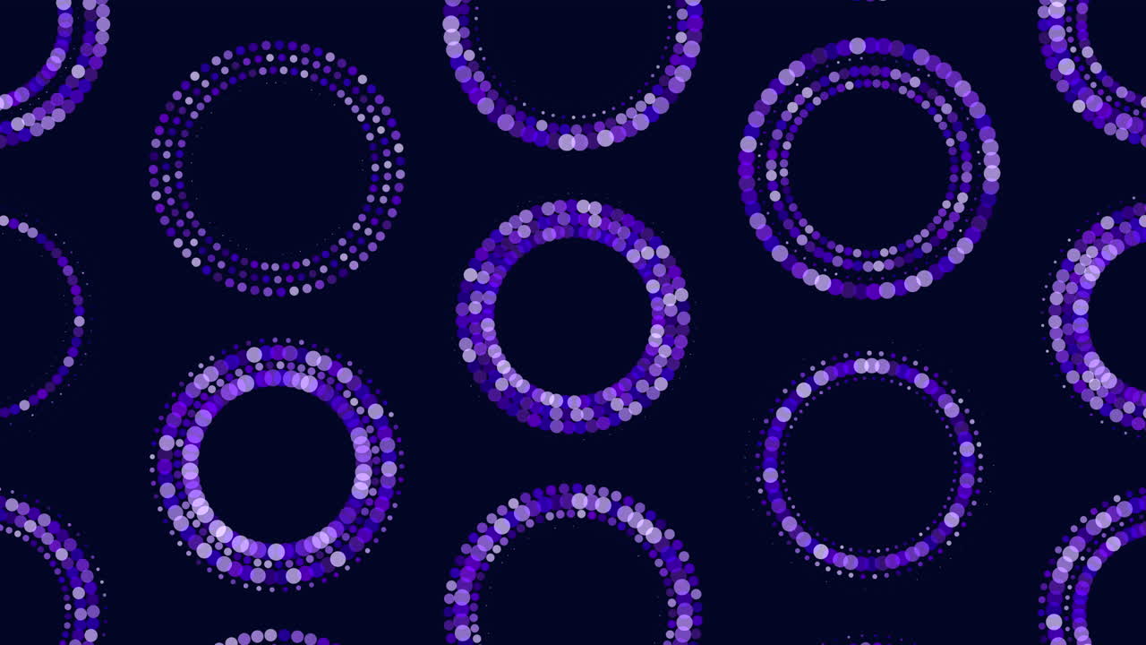 A mesmerizing blue circle spiral on a black backdrop. The circles overlap elegantly, forming a visually captivating pattern