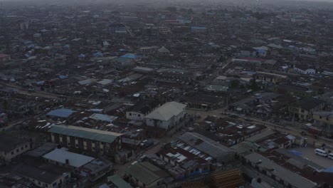 town at dusk nigeria drone 05