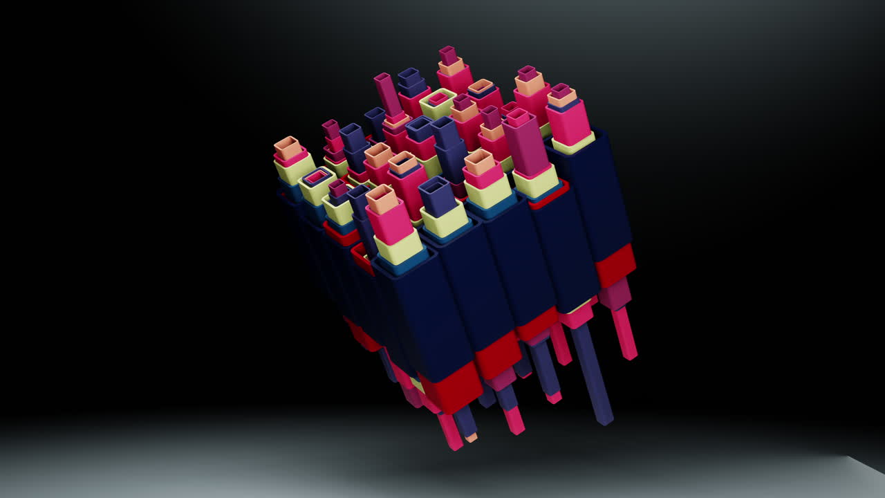 추상적인 다채로운 3d 큐브