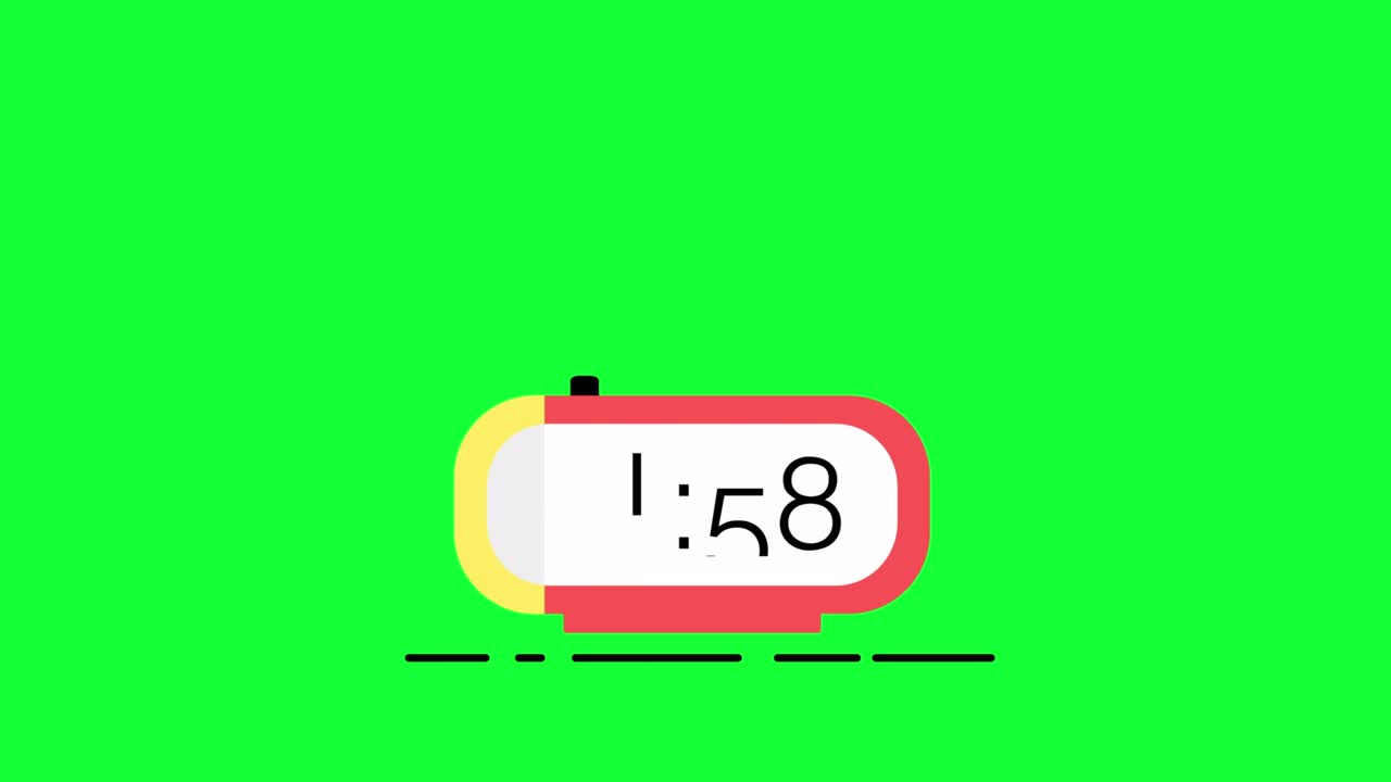 4k video of cartoon alarm clock design.