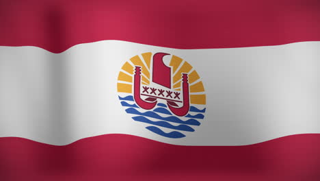 animación de la bandera nacional de la polinesia francesa ondeando