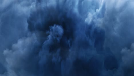 4k thunderstorms occurred in thick clouds over the blue sky