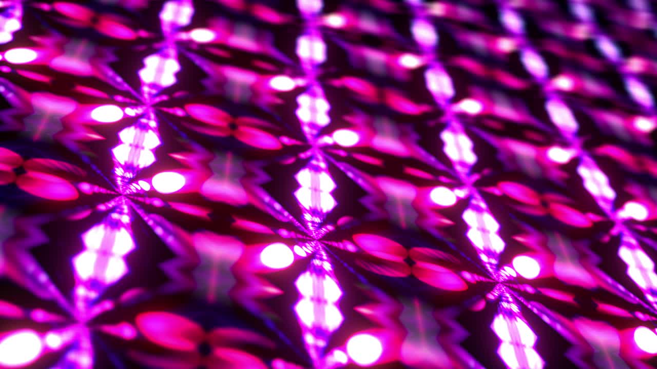 Abstract seamless loop 3D animation pink purple glowlight grid matrix virtual led panel modern background. Digital futuristic path mosaic with geometric electrical line movement science tech