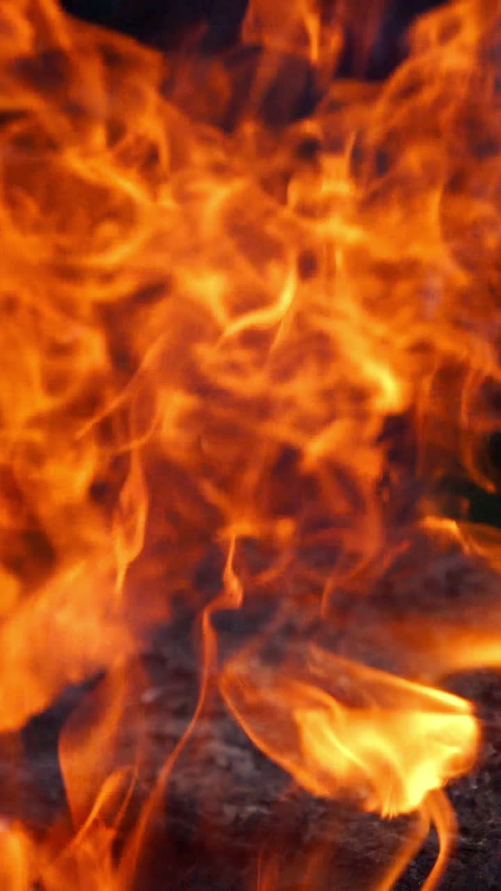 Close up of blazing fire. Burning fire in a fireplace close up