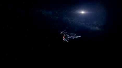 una nave espacial alienígena volando hacia el planeta.