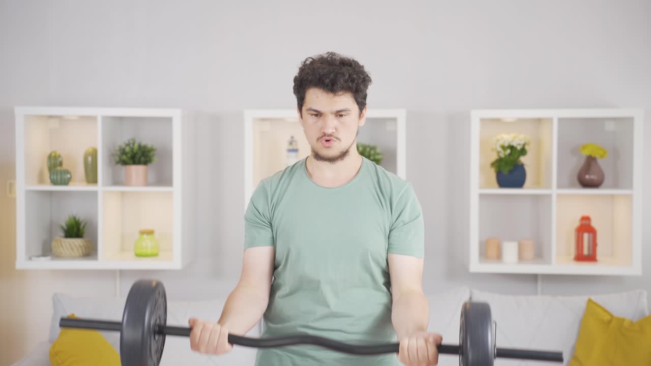 어려운 스포츠 움직임을 가진 사람이 달리고 있습니다.