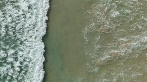 aerial view of waves on the sea