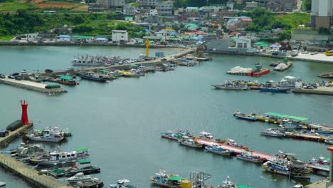 a static view of the tranquil bay and marina on geojedo island in south korea near geoje city