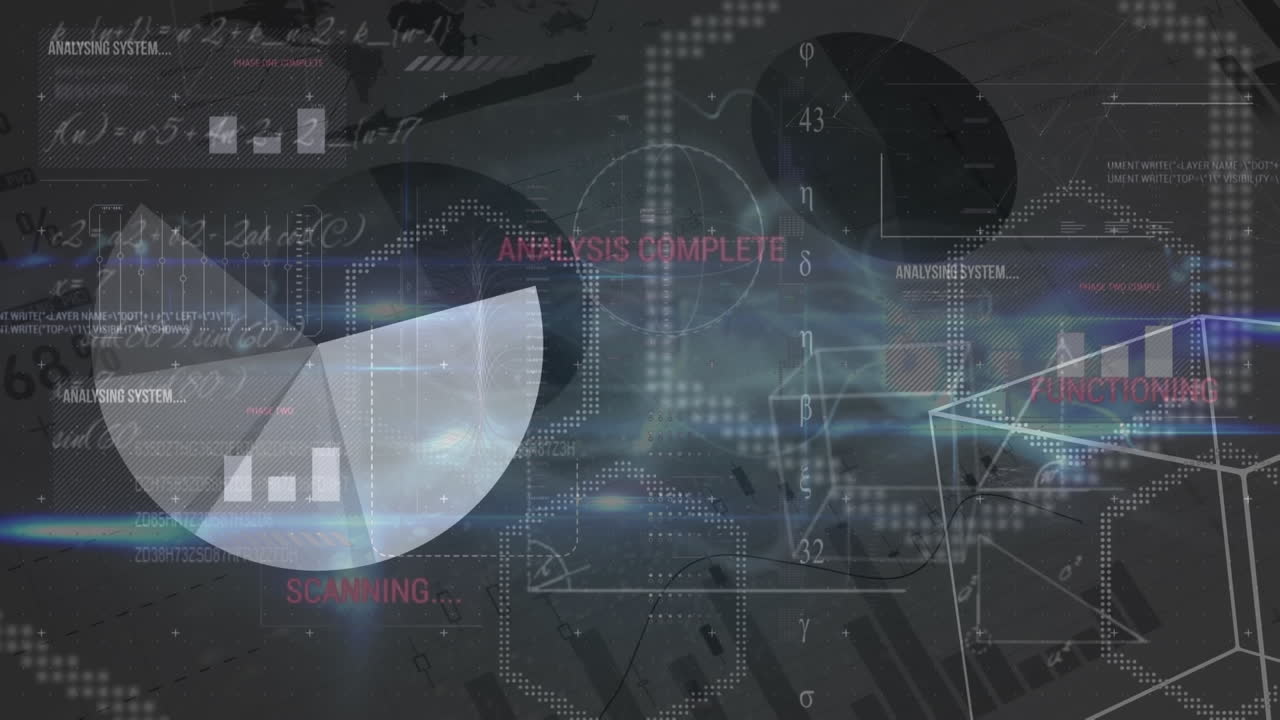 animación del procesamiento de datos sobre un fondo blanco
