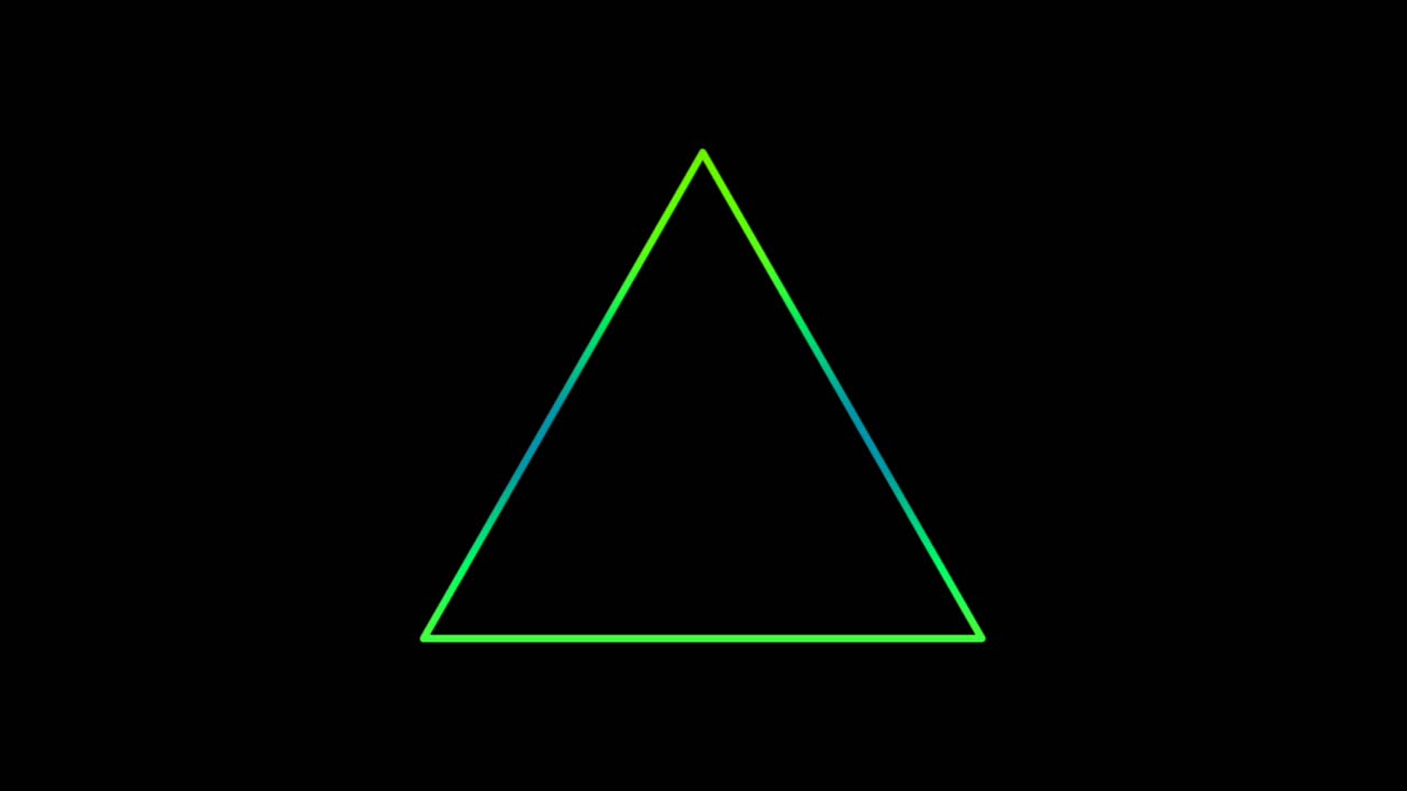 Red Triangle modern neon light frame minimalis animation motion graphic on black background.Multicolor