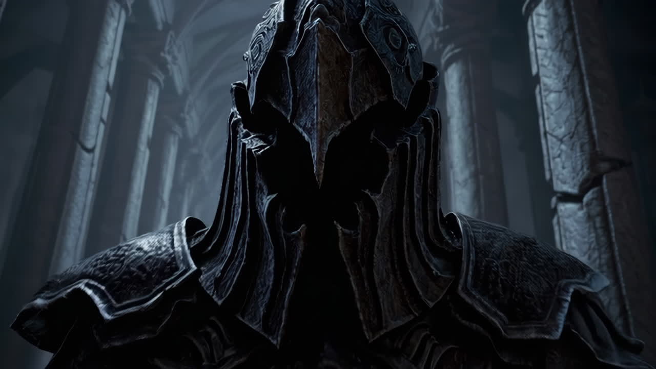 Dark Fantasy Warrior in a Dungeon