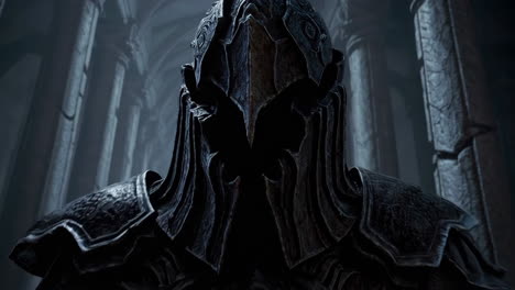 dark fantasy warrior in a dungeon