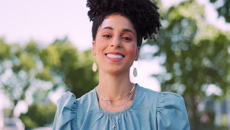 Nature,-park-and-face-of-happy-black-woman