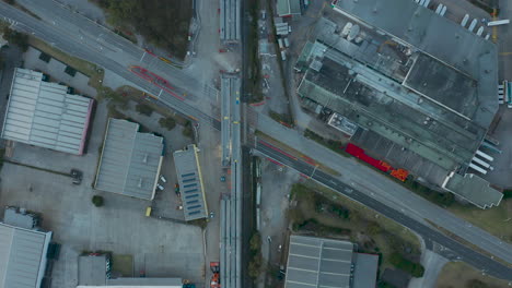 Slow-flyover-above-train-line-under-construction-to-connect-overpass-infrastructure