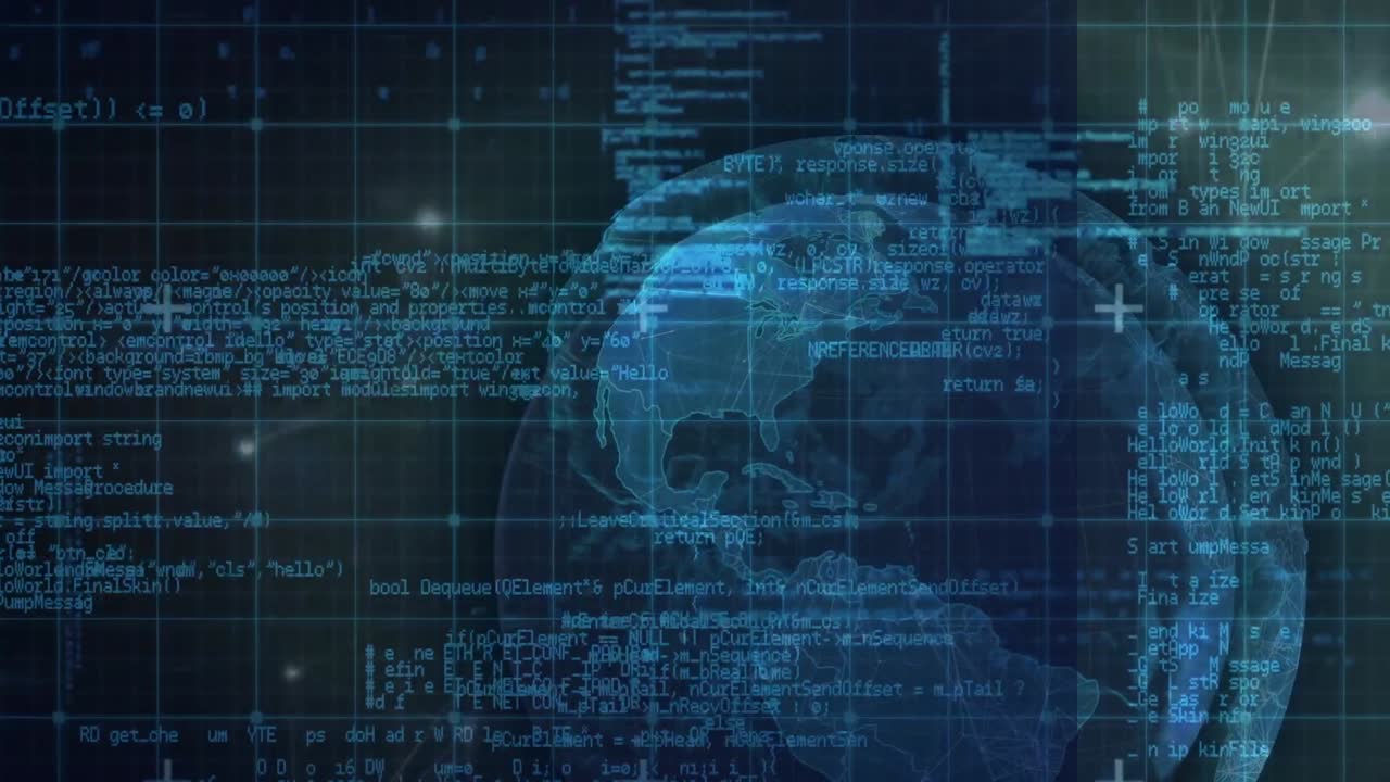 Animation of globe over data processing