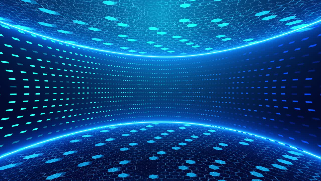 Blue and purple gradient abstract technology background hexagon shape grid digital cyberspace