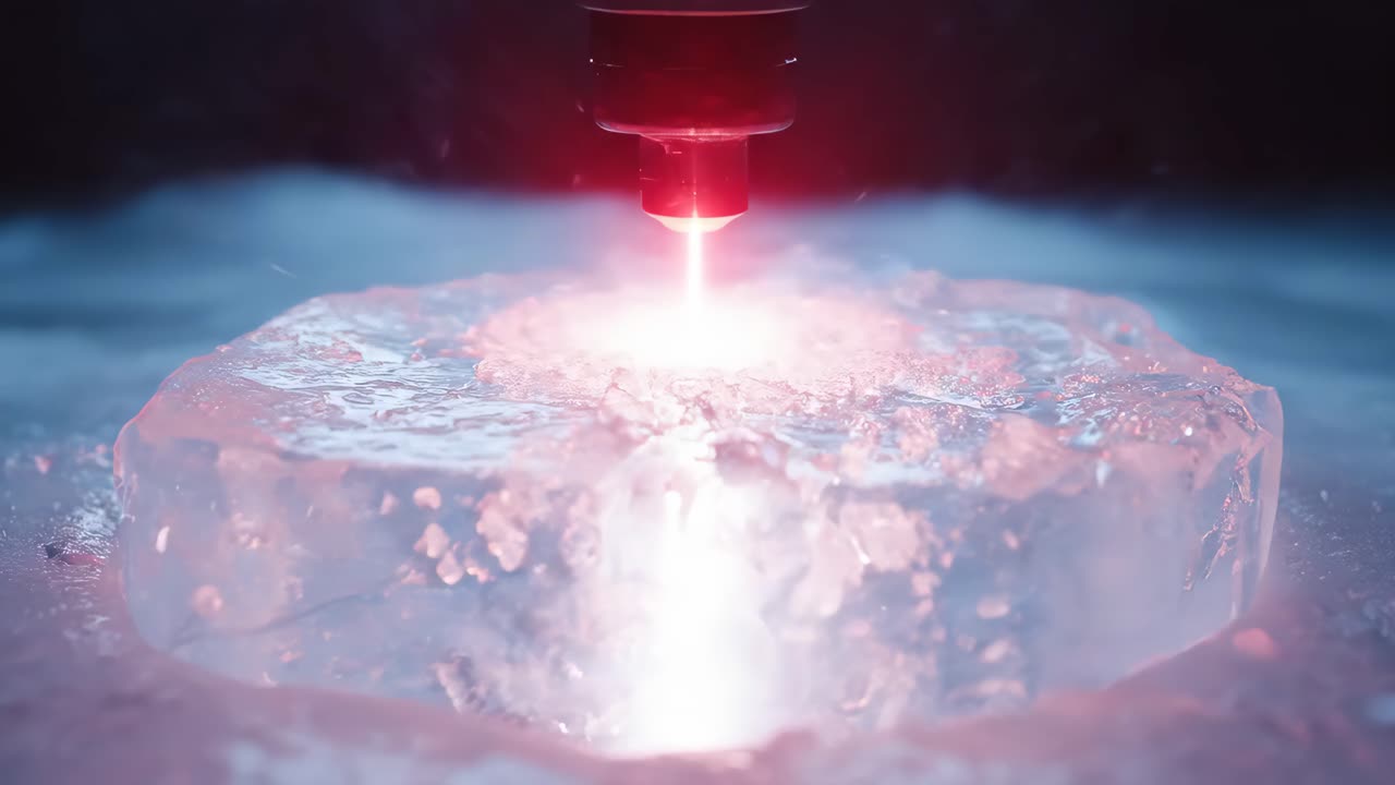 Abstract Blue Sphere on Ice