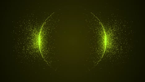 Yellow particles burning and glowing stars dust bokeh glitter awards dust circle abstract background.