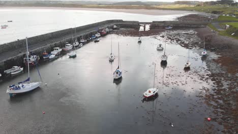 ireland mullaghmore harbour aerial view