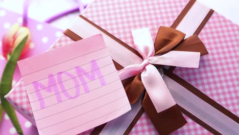 pink gift box for mom