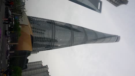 shanghai tower skyscraper on an overcast day